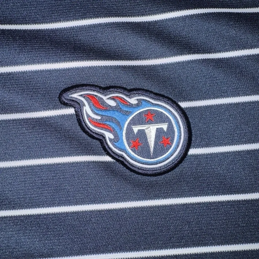 Men's 2XL Nike Tennessee Titans NFL Dri-FIT Striped Polo Shirt Blue White - Picture 3 of 6